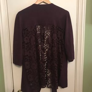Lane Bryant lace back cardigan with matching tank